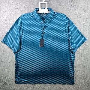 NEW MAELREG Mens 3XL Performance Golf Polo Shirt Shamrock Print Wicking UPF 30+